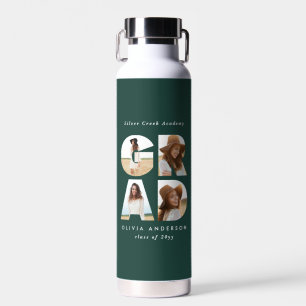 Abschluss 4 Foto Modernes personalisiertes Grün Trinkflasche