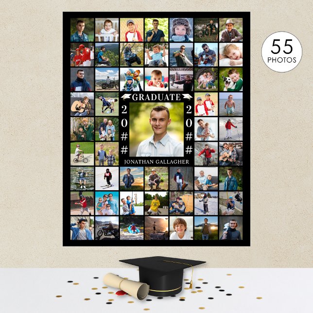 Abschluss 55 FotoCollage Personalisiert Poster (Von Creator hochgeladen)