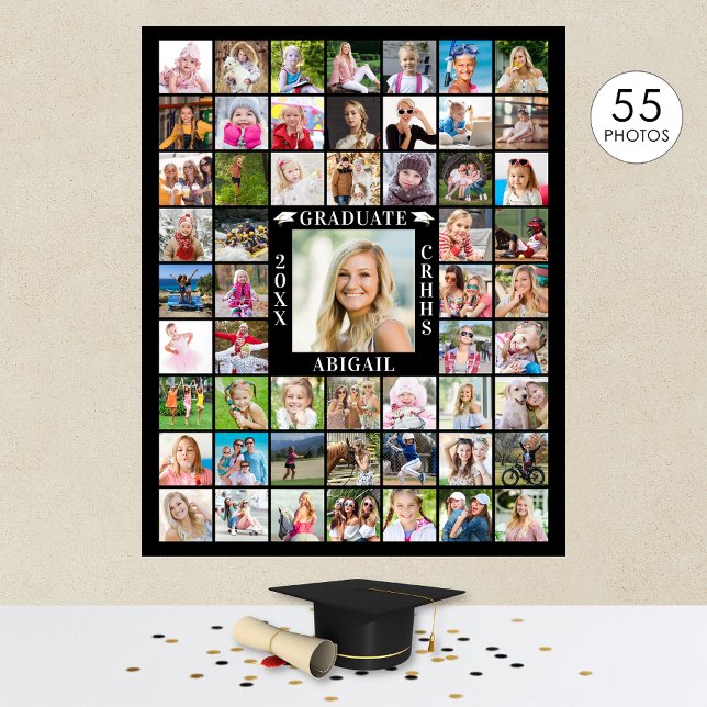 Abschluss 55 Fotocollage Persönliche Farbgestaltun Poster (Von Creator hochgeladen)