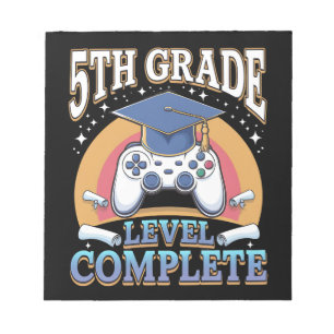 Abschluss 5. Klasse Abitur Gaming Gamer Notizblock