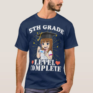 Abschluss 5. Klasse Girl Who Lieben Anime and T-Shirt