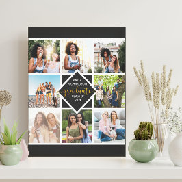 Abschluss 8 FotoCollage Schwarz und Gold - kundens Leinwanddruck