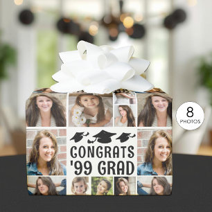 Abschluss 9 FotoCollage - benutzerdefinierte Textf Geschenkpapier
