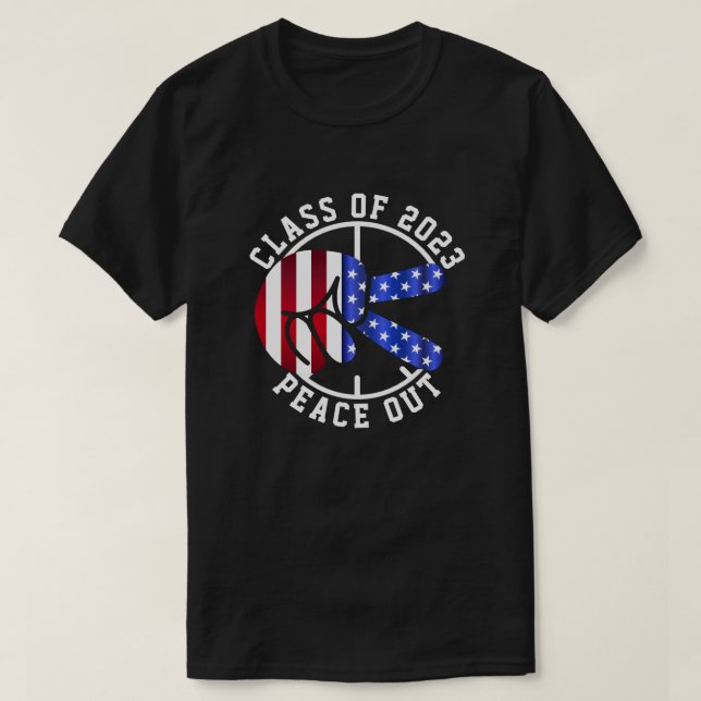 Abschluss absolvieren Frieden aus der Black-Klasse T-Shirt (Design vorne)
