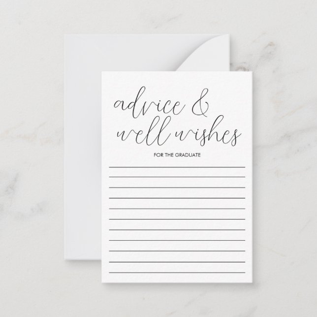 Abschluss Advice Card Graduation Party Game Mitteilungskarte (Vorderseite)