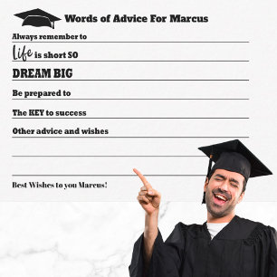 Abschluss Advice wünscht Grad Party Hinweiskarte