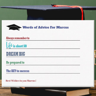 Abschluss Advisor Wisdom Best Wishings Grad Party Hinweiskarte