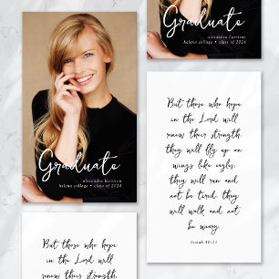 Abschluss-Andenken-Foto-Gebetskarte