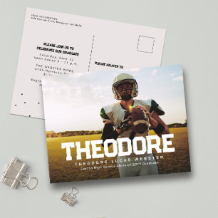 Abschluss-Ankündigung eines Fotos Postkarte