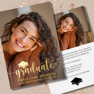 Abschluss Ankündigung Einladung Grad Fotokarte