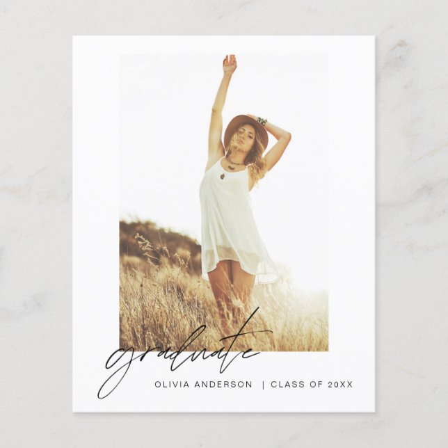 Abschluss Ankündigung Foto Minimalistisch Flyer (Vorne)