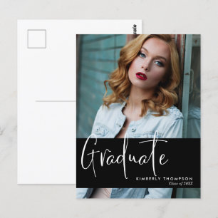 Abschluss Ankündigung Foto Script Modern Einfach Postkarte