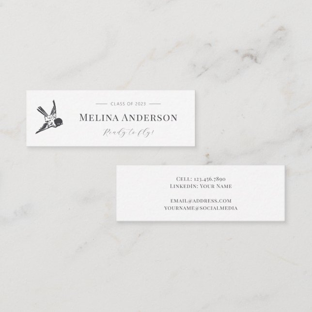 Abschluss Ankündigung Graduate Simple Bird (Vorne/Hinten)