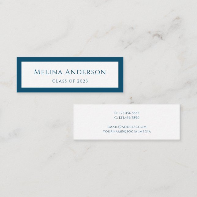 Abschluss Ankündigung Graduate Simple Blue (Vorne/Hinten)