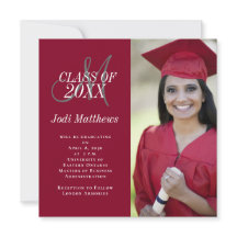 Abschluss Ankündigung Monogramm Foto Grad Party