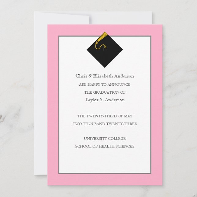 Abschluss Ankündigung Rosa (Vorderseite)