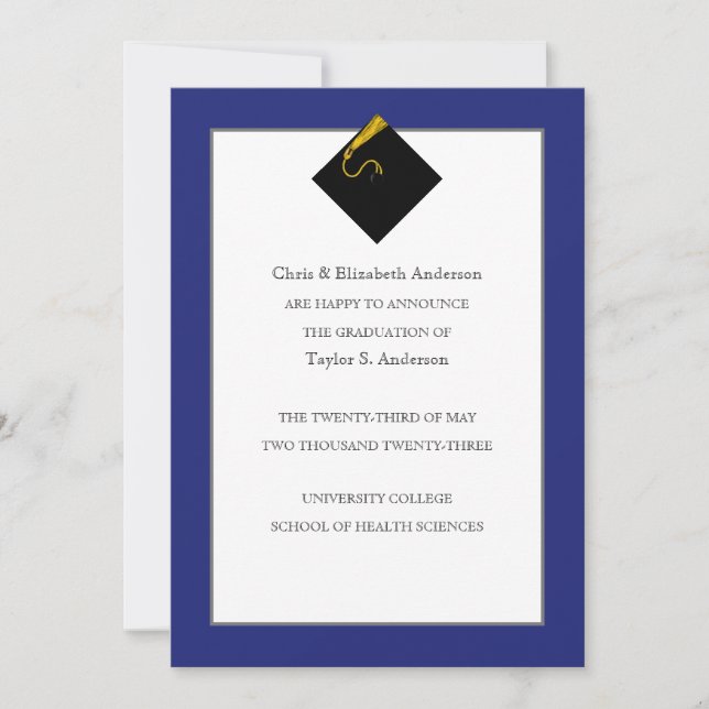 Abschluss Ankündigung Royal Blue (Vorderseite)