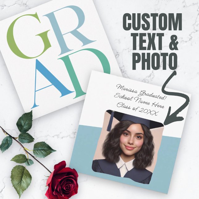 Abschluss Ankündigung von benutzerdefinierten Foto (Graduation Announcement Custom Photo Typography)