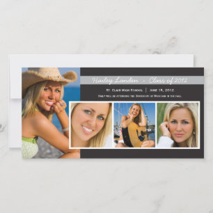 Abschluss Ankündigung von Foto-Karten   Schwarz