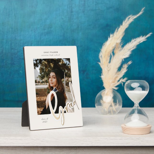 Abschluss-Ankündigung von Gold-Script-Karten Fotoplatte (Seite)