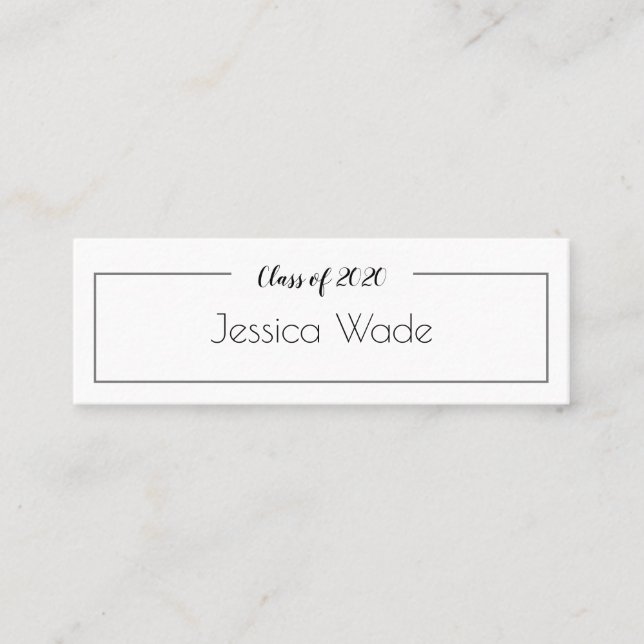 Abschluss-Ankündigungsname-Kartenklasse 2020 Mini Visitenkarte (Vorderseite)