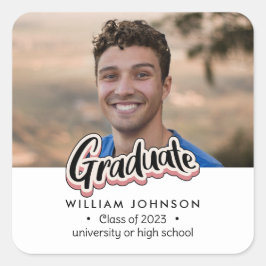 Abschluss Announcement Class 2023 Quadratischer Aufkleber