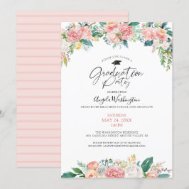 Abschluss Aquarellschrift Blush Pink Blumenschrift Einladung