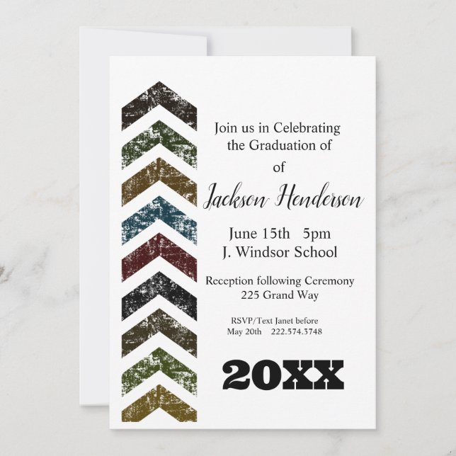 Abschluss Arrow Invitation Class of 2023 Einladung (Vorderseite)
