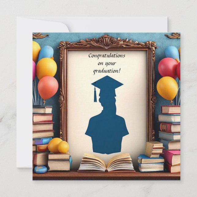 Abschluss Artwork mit Balloons Einladung (Vorderseite)