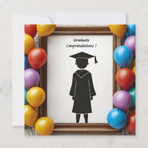 Abschluss Artwork mit Balloons Einladung