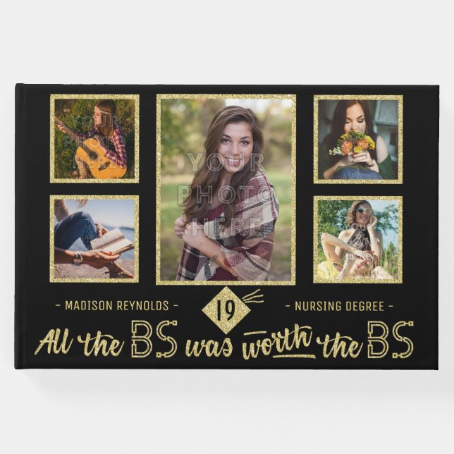 Abschluss Bachelors Degree Funny Foto Gästebuch (Vorderseite)