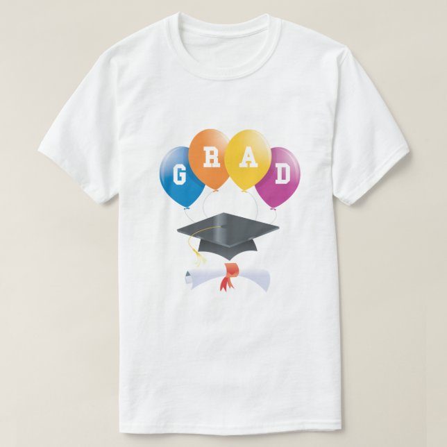 Abschluss Balloons Grad Diploma Cap T - Shirt (Design vorne)