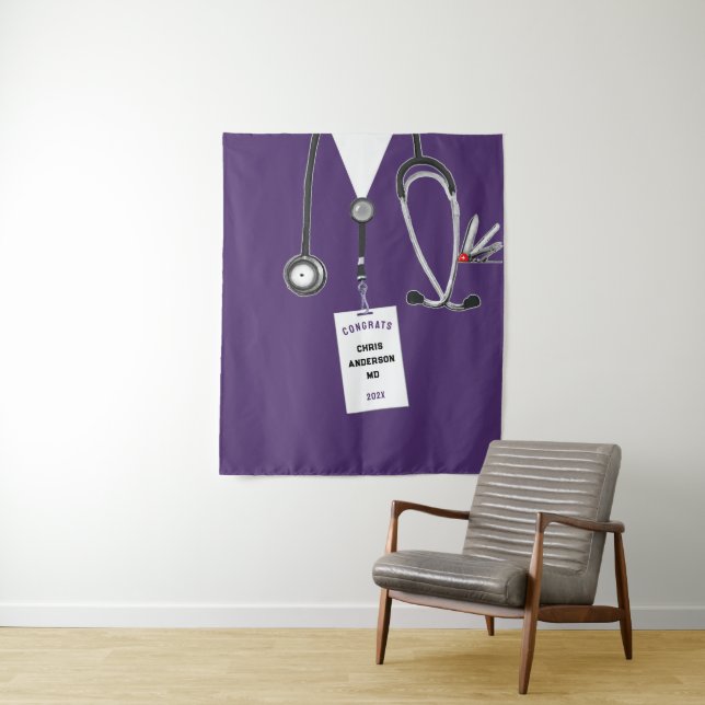 Abschluss-Banner für Ärzte Wandteppich (Beispiel)