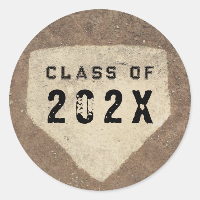 Abschluss Baseball 2025 Runder Aufkleber (Vorderseite)