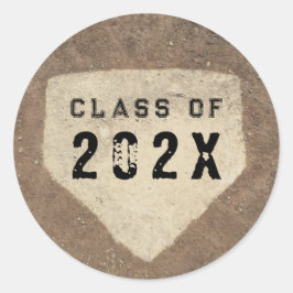 Abschluss Baseball 2025 Runder Aufkleber