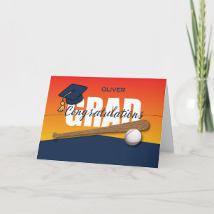 Abschluss Baseball Athlete Glückwunsch Grad Karte