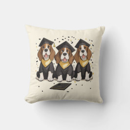 Abschluss Basset Hound Hunde Kissen