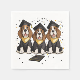 Abschluss Basset Hound Hunde Serviette