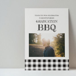 Abschluss BBQ Gingham Dankeskarte