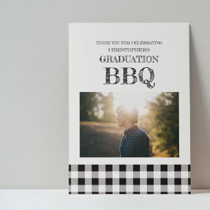 Abschluss BBQ Gingham Dankeskarte