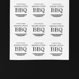 Abschluss-BBQ Gingham Runder Aufkleber