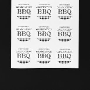 Abschluss-BBQ Gingham Runder Aufkleber