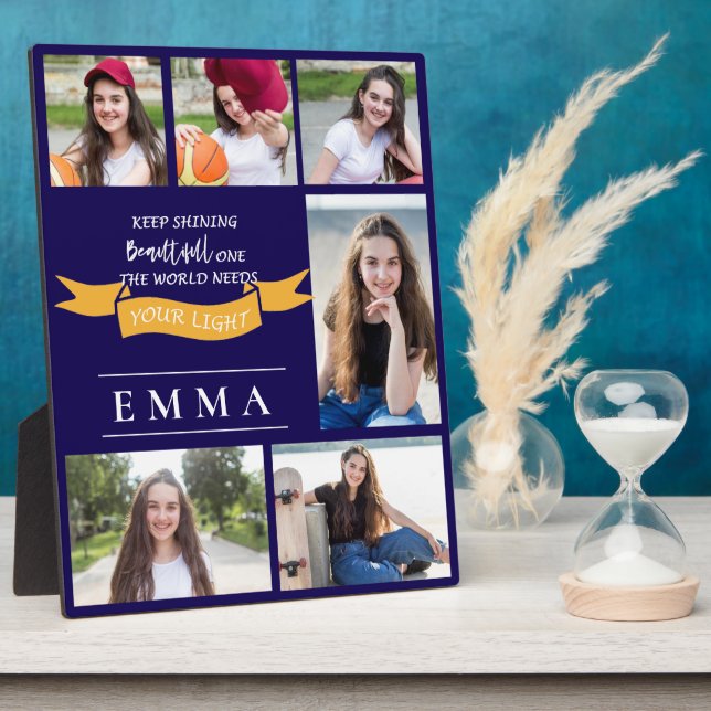 Abschluss Behalte Zitat für mehrere Fotos Geschenk Fotoplatte (Seite)