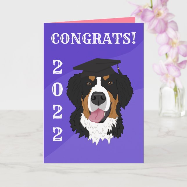 Abschluss Bernese Mountain Dog Karte (Orchidee)