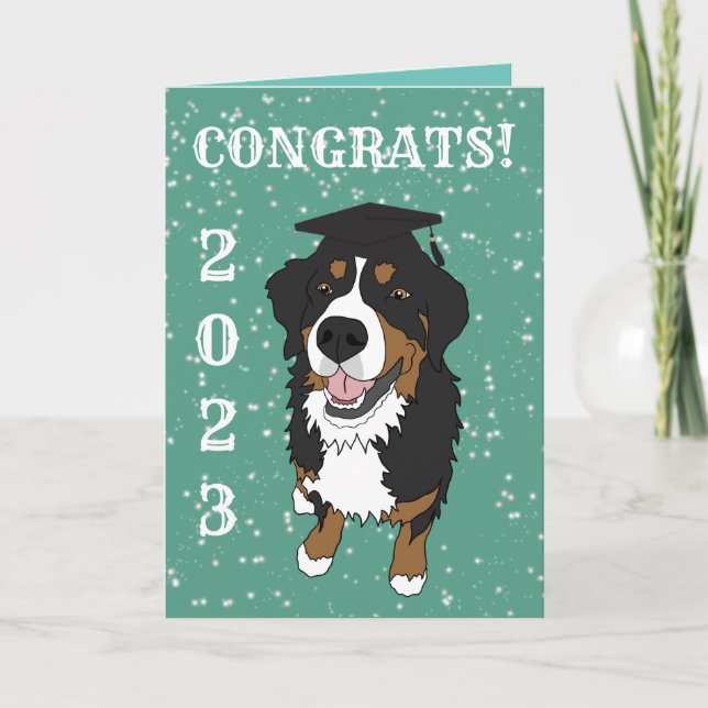 Abschluss Bernese Mountain Hund Card Karte (Vorderseite)
