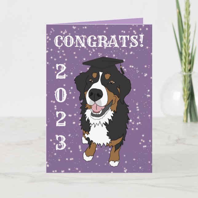 Abschluss Bernese Mountain Hund Card Karte (Vorderseite)