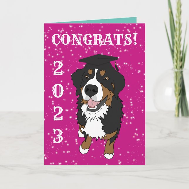 Abschluss Bernese Mountain Hund Card Karte (Vorderseite)
