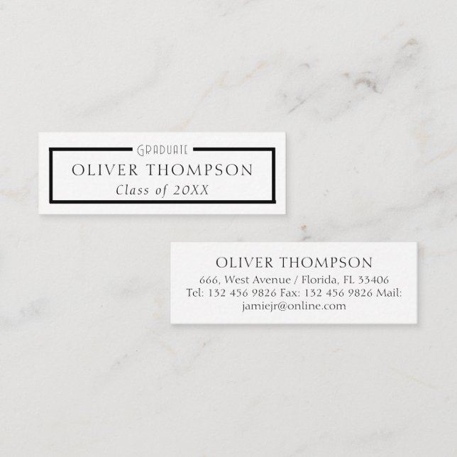 Abschluss Berufliche Netzwerke Mini Visitenkarte (Vorne/Hinten)