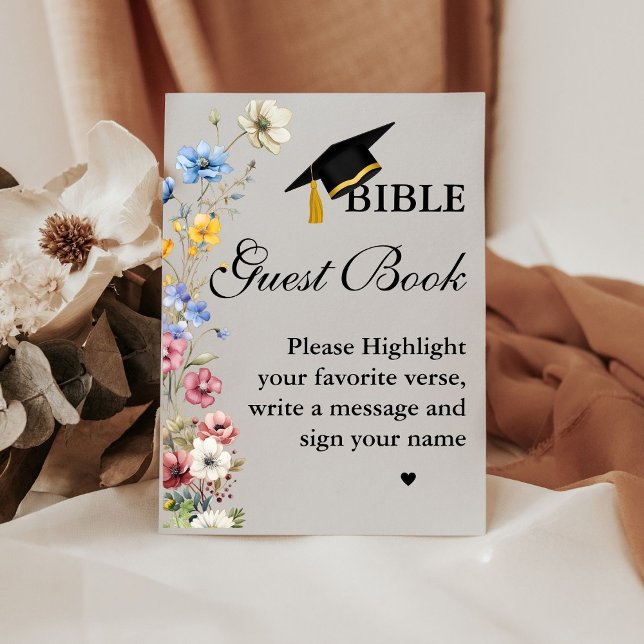 Abschluss Bible Guest Book Sign, Graduation Party Sockelschild (Von Creator hochgeladen)