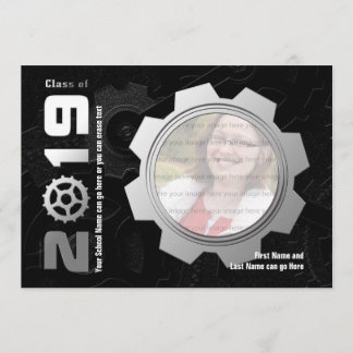Abschluss "Black and Silver Gear"Einladung 2019 Einladung
